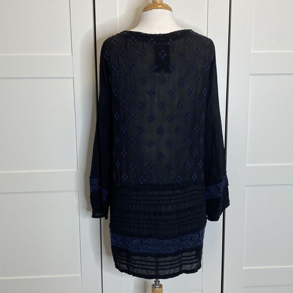 Johnny Was Embroidered Sheer Tunic Top Small - Picture 4 of 5